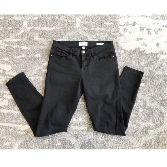 🖤 Frame Denim Black ‘Le Skinny de Jeanne’ Jeans - Picture 2 of 9
